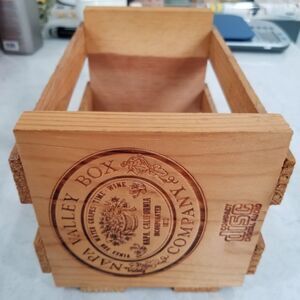 Vintage Napa Valley Box Co. Wooden CD Storage Crate Media Box